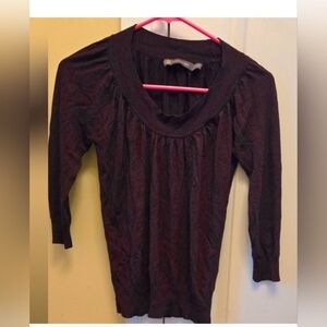 Outback Red Women's Sweater Dark Cherry Crew Neck 3 Quarter Sleeves Vintage